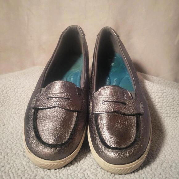 Keds Penny Loafer/Sneaker Hybrid Metallic Gray Comfort Insole - Size 8.5 - Picture 3 of 9
